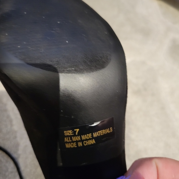 Sandals Qupid Faux Suede Peep Toe - Picture 3 of 3